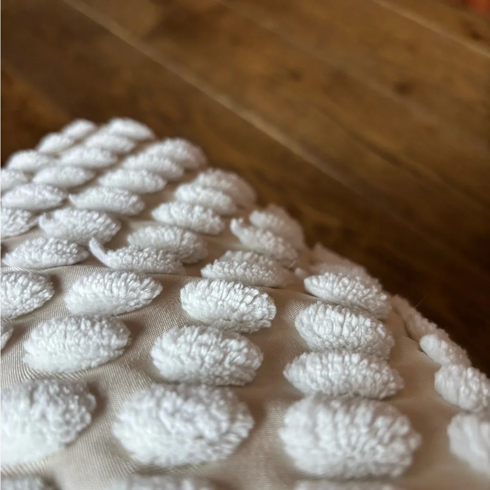 IKEA Boho minimalist Cream Bubble pillow case with puffers